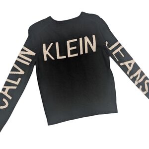 Calvin Klein Black Sweater with Bold Branding